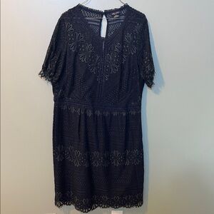 Elegant Navy Lace Dress